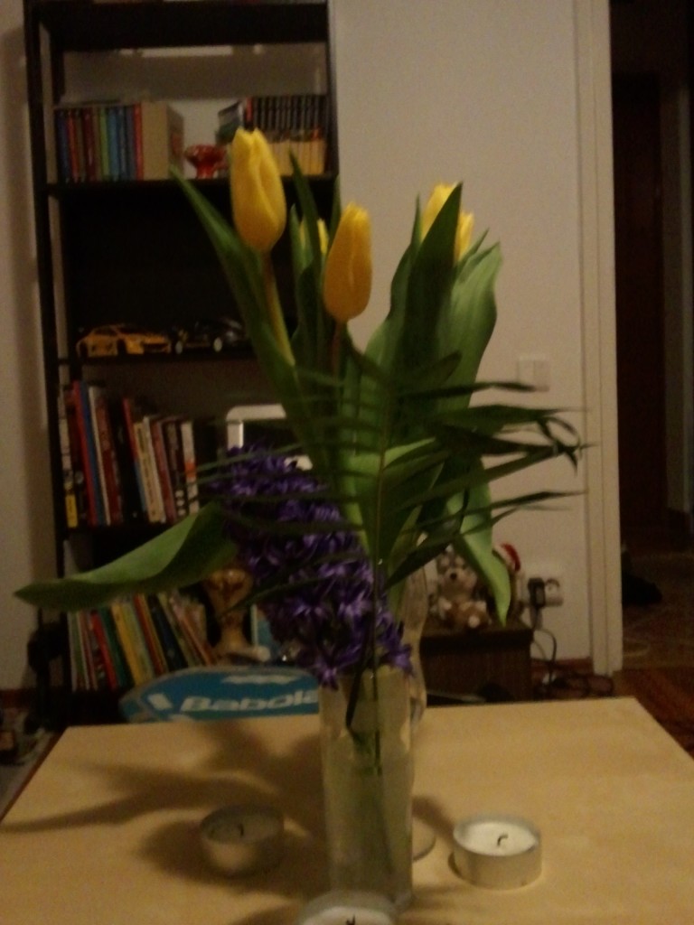 flori de primavara, primite de la iubitul meu